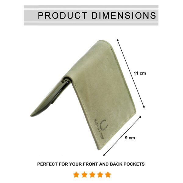 Gents Leather Wallet Green dimensions