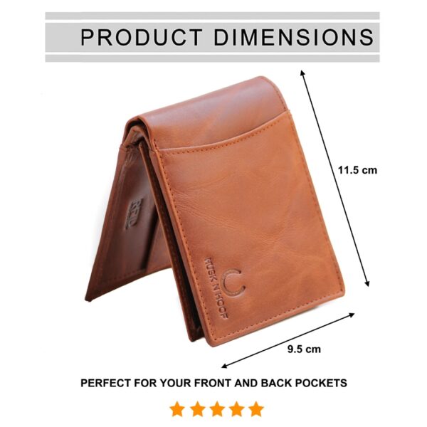 Genuine Leather Wallet Mens Brown dimensions