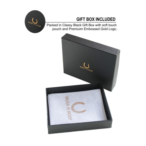 Genuine Leather Wallet Mens Brown gift box