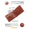 Genuine Leather Wallet Mens Brown inside description