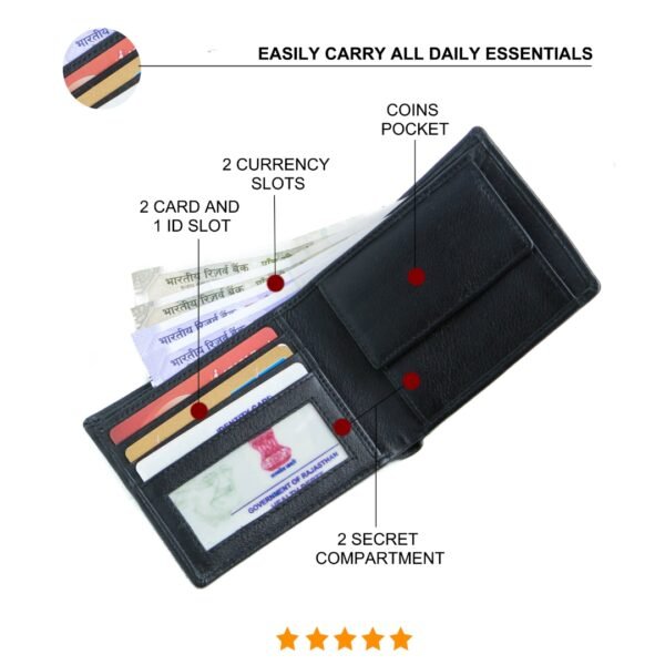 Genuine Leather Wallet open description