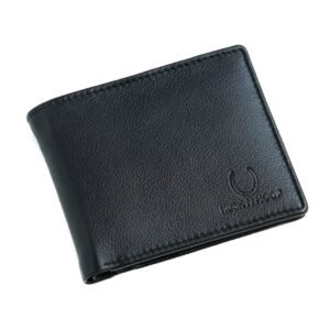 Genuine Leather Wallet – Black, Bifold, RFID Protected