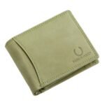 Green Leather Wallet Mens RFID Protected