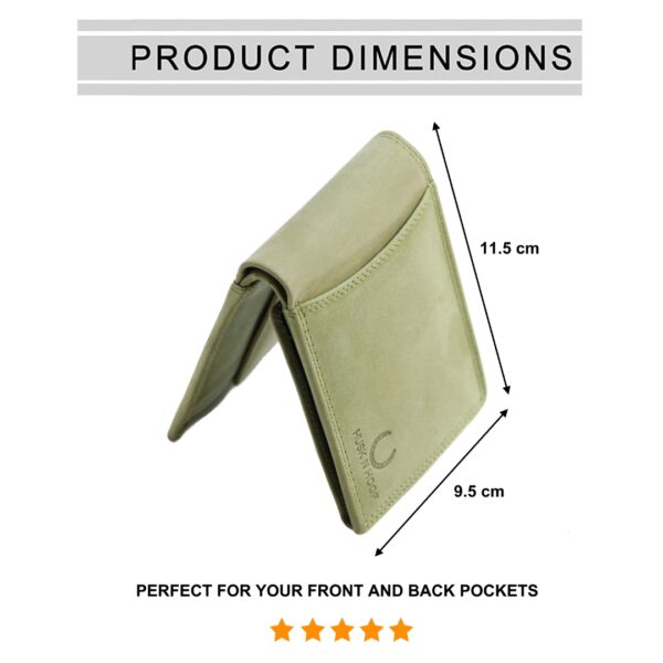 Green Leather Wallet Mens dimensions
