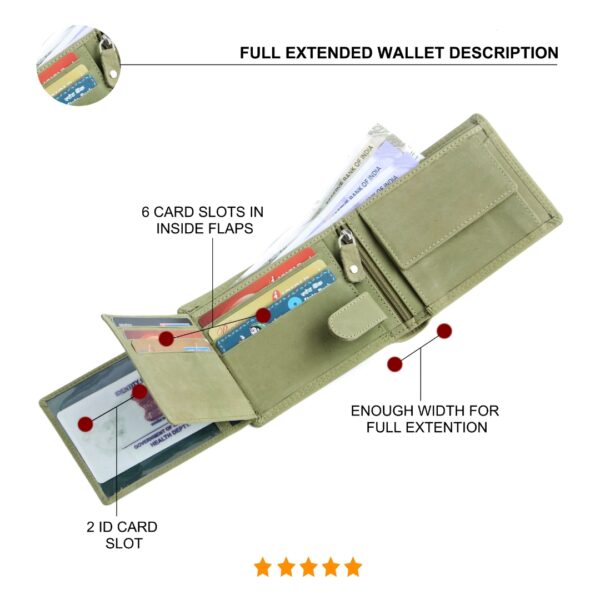 Green Leather Wallet Mens inside description