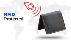 Mens Bifold Wallet Black is RFID Protected