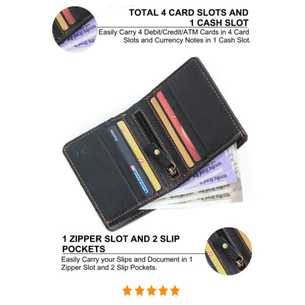 Mens Bifold Wallet slots description