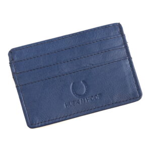 Husk N Hoof RFID Protected Leather Credit Card Holder Wallet for Men Women Blue