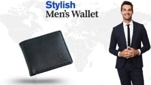 Genuine leather wallet for men black