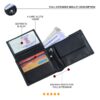 mens black leather wallet extended view