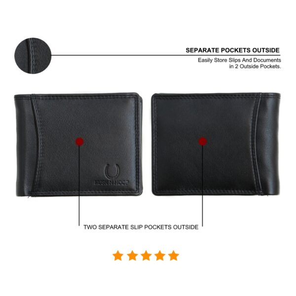 mens black leather wallet outside slots
