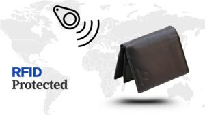 mens leather wallet Rfid Protected