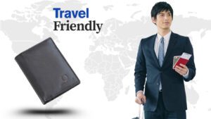 Travel mens leather wallet