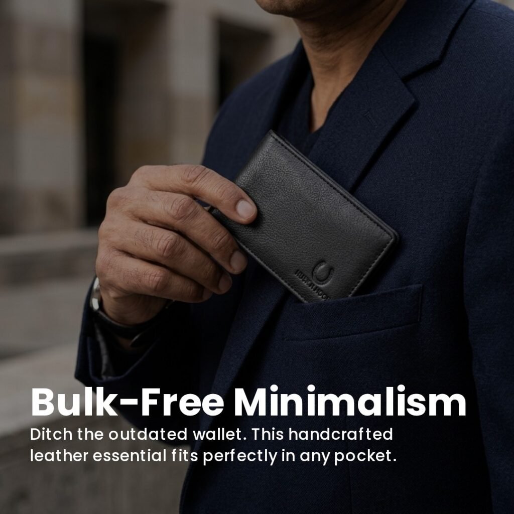 Stylish Leather Card Holder with classic RFID protection, sleek storage, and premium everyday appeal.